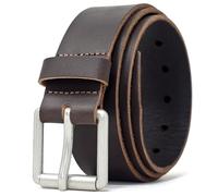 Ashford Ridge 38mm Full Grain Leather Roller Buckle Belt - Brown - XL