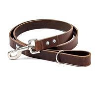 Ashford Ridge Full Grain Leather Dog Lead, Made in England - Antique Brown Small (1m)