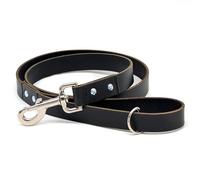 Ashford Ridge Full Grain Leather Dog Lead, Made in England - Black Large (1.35m)