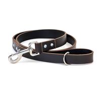 Ashford Ridge Full Grain Leather Dog Lead, Made in England - Brown Medium (1.2m)