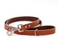 Ashford Ridge Full Grain Leather Dog Lead, Made in England - Tan Large (1.35m)