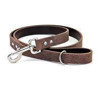 Ashford Ridge Full Grain Leather Dog Lead, Made in England - Vintage Brown Medium (1.2m)