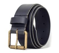 Ashford Ridge Full Grain Real Leather Belt for Men - Handmade in England - Nickel Free Brass Colour Roller Buckle - Genuine Cowhide - Black XL (Nickel Free)