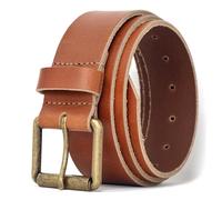 Ashford Ridge Full Grain Real Leather Belt for Men - Handmade in England - Nickel Free Brass Colour Roller Buckle - Genuine Cowhide - Tan 2XL (Nickel Free)