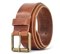 Ashford Ridge Genuine Italian Leather Belt for Men, Smart and Casual with Brass Colour Roller Buckle, Made in England - Canella Large (36"- 40")
