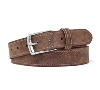 Ashford Ridge Made in England 34mm Full Leather Edge Stitched Belt with Classic Buckle - Vintage Brown Small