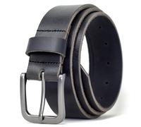 Ashford Ridge Men’s 35mm Full Grain Leather Belt - Classic Casual & Formal Belt with Matte Buckle - Made in England - Black 4XL