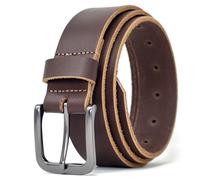 Ashford Ridge Men’s 35mm Full Grain Leather Belt - Classic Casual & Formal Belt with Matte Buckle - Made in England - Brown 2XL