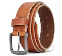 Ashford Ridge Men’s 35mm Full Grain Leather Belt - Classic Casual & Formal Belt with Matte Buckle - Made in England - Tan Medium