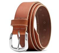 Ashford Ridge Men’s Full Grain Leather Belt - Handmade in England, Dress & Casual Belt for Jeans & Suits with Horseshoe Buckle - 1.5 Inch Width - Tan 2XL