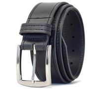 Ashford Ridge Men's Made in England 40mm Smart Casual Real Leather Edge Stitched Belt - Black, Brown, London Tan, Antique or Vintage Brown, Classic Silver Buckle, Unisex-Adults