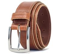Ashford Ridge Men's Made in England 40mm Smart Casual Real Leather Edge Stitched Belt - Black, Brown, London Tan, Antique or Vintage Brown, Classic Silver Buckle, Unisex-Adults