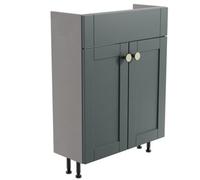 Ashford Slimline Matt Green Freestanding Bathroom Vanity Unit (H) 820mm (W) 600mm