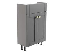 Ashford Slimline Matt Grey Freestanding Bathroom Vanity Unit (H) 820mm (W) 500mm
