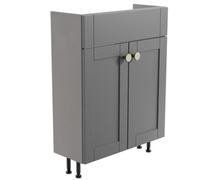 Ashford Slimline Matt Grey Freestanding Bathroom Vanity Unit (H) 820mm (W) 600mm