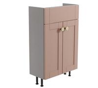 Ashford Slimline Matt Pink Double Freestanding Bathroom Vanity Unit (H) 820mm (W) 500mm