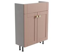Ashford Slimline Matt Pink Double Freestanding Bathroom Vanity Unit (H) 820mm (W) 600mm