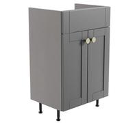 Ashford Standard Matt Dusty Grey Double Freestanding Bathroom Vanity Unit (H) 820mm (W) 495mm