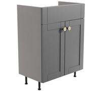 Ashford Standard Matt Dusty Grey Double Freestanding Bathroom Vanity Unit (H) 820mm (W) 595mm