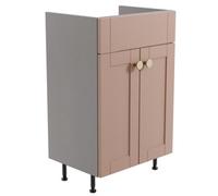 Ashford Standard Matt Dusty Pink Double Freestanding Bathroom Vanity Unit (H) 820mm (W) 495mm