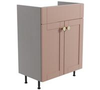 Ashford Standard Matt Dusty Pink Double Freestanding Bathroom Vanity Unit (H) 820mm (W) 600mm