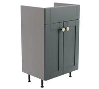 Ashford Standard Matt Kombu Green Double Freestanding Bathroom Vanity Unit (H) 820mm (W) 495mm