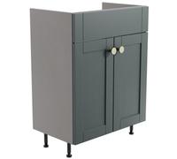 Ashford Standard Matt Kombu Green Double Freestanding Bathroom Vanity Unit (H) 820mm (W) 595mm