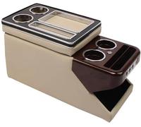 ASHILD Car Armrest Storage Box For Toyota For Proace For Verso 2016-2023 Centre Console Storage Box Row Front Railing Armrest Central Business Set(C Beige)