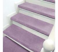 ASHILD Carpet Stair Treads Bullnose Stair Mat Rug Non Slip with Safety Adhesive Indoor Stair Protector Pads for Wooden Steps Kids Pets,Purple,75X24+3cm