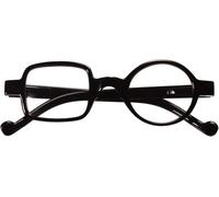 Ashilun One Square One Round Irregular Reading Glasses Retro Readers with Spring Hinge (+150,Black)
