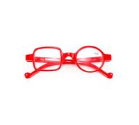 Ashilun One Square One Round Irregular Reading Glasses Retro Readers with Spring Hinge (+300,Red)