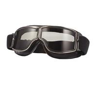 Ashilun Retro Pilot Motorcycle Goggles Fog-proof Warm Riding Goggles ATV Bike Motocross Glasses Safety Goggles (Black Frame/Grey Lens)