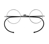 Ashilun Retro Small Round Wire Rim Optical Eyeglasses Frame, Wrap-Around Cable Temple Glasses without Nose Pads