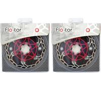 Ashima Flo-Tor ARF-3 Disc Flotor Rotor 6-Bolt, 180mm, 2PCS, Red, AS2392-N