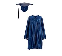 Ashington Ceremonial Gowns Value Graduation Gown and Cap Unisex, Elasticated Mortar board, Navy Blue 85-99cm
