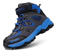 ASHION Hiking Shoes Comfortable Cilmbing Boots Boys Trekking Waterproof Snowshoeing Ankle Support - for Travelling, Camping, 2.5 UK, Blue