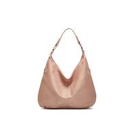 Ashioup Hobo Bags for Women Soft PU Leather Shoulder Bag Vintage Slouchy Handbag with Zipper, Baby Pink, One Size