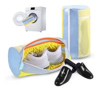 Aship Shoe Washing Machine Bag Trainers Shoe Laundry Bags Easy Cleaning with Adjustable Shoe Trees and Durable Hidden Zipper Reusable Wash Shoes Bag for Sneaker with Mesh Pockets 2Pcs Yellow