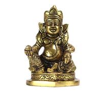 ASHIRWAD Brass Kuber Sculpture, Dhan Kubera, Lakshmi Kuvera, Vaisravana, Pancika, Sarvanubhuti, Idol Murti, Statue (Kuber-10)