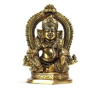 ASHIRWAD Brass Kuber Sculpture, Dhan Kubera, Lakshmi Kuvera, Vaisravana, Pancika, Sarvanubhuti, Idol Murti, Statue (ASHI-BR-Kuber-11)
