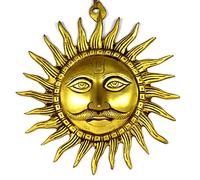 ASHIRWAD Brass Surya Dev Devta Sun God Bhagwan Wall Hanging Home Decor Statue Idol Vastu Positivity (10.0 inches)