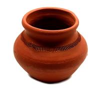 Ashirwad Mitti Kalash Soil Earthen Clay Terracotta Mud Mati for Puja Marriages Karvachoth Pot Grahpravesh Earthenware (3.5 inches Terracotta)