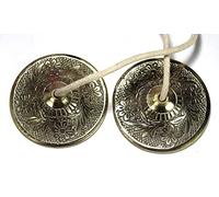 ASHIRWAD Pure Brass Manjeera Hand Cymbals Jhaanj Arati Sankirtan Song Puja Vraja Vrindavan Krishna Devotion Worship (Scale-04)