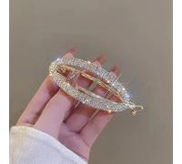 Ashkash 1PC Shiny Rhinestone Temperament Exquisite Oval Non-Slip Elegant Hair Clip Barrette for Women Girls