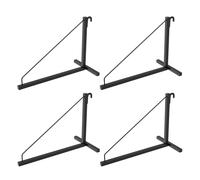 AshKiz 4 Pack Metal Container Shelf Brackets, Steel Frame, Black, Wall Mount, Shipping Container Shelving Brackets, Easy to Hang and Remove