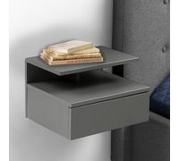 Ashlan Bedside Table - 1 Drawer - Wall Mounted - Floating - Grey Painted