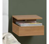 Ashlan Bedside Table - 1 Drawer - Wall Mounted - Floating - Oak