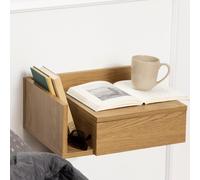 Ashlan Bedside Table - 1 Drawer - Wall Mounted - Floating - Oak - with Shelf