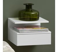 Ashlan Bedside Table - 1 Drawer - Wall Mounted - Floating - White Painted