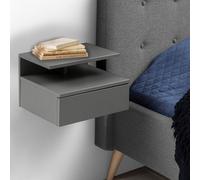 Ashlan Bedside Table - Floating - 1 Drawer - Grey